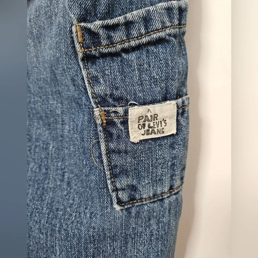 Levi's Carpenter Jeans Boys 8 Husky Blue Medium Wash Utility Denim Pants W28